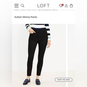 LOFT Classic Black Sutton Skinny Pants Size 2